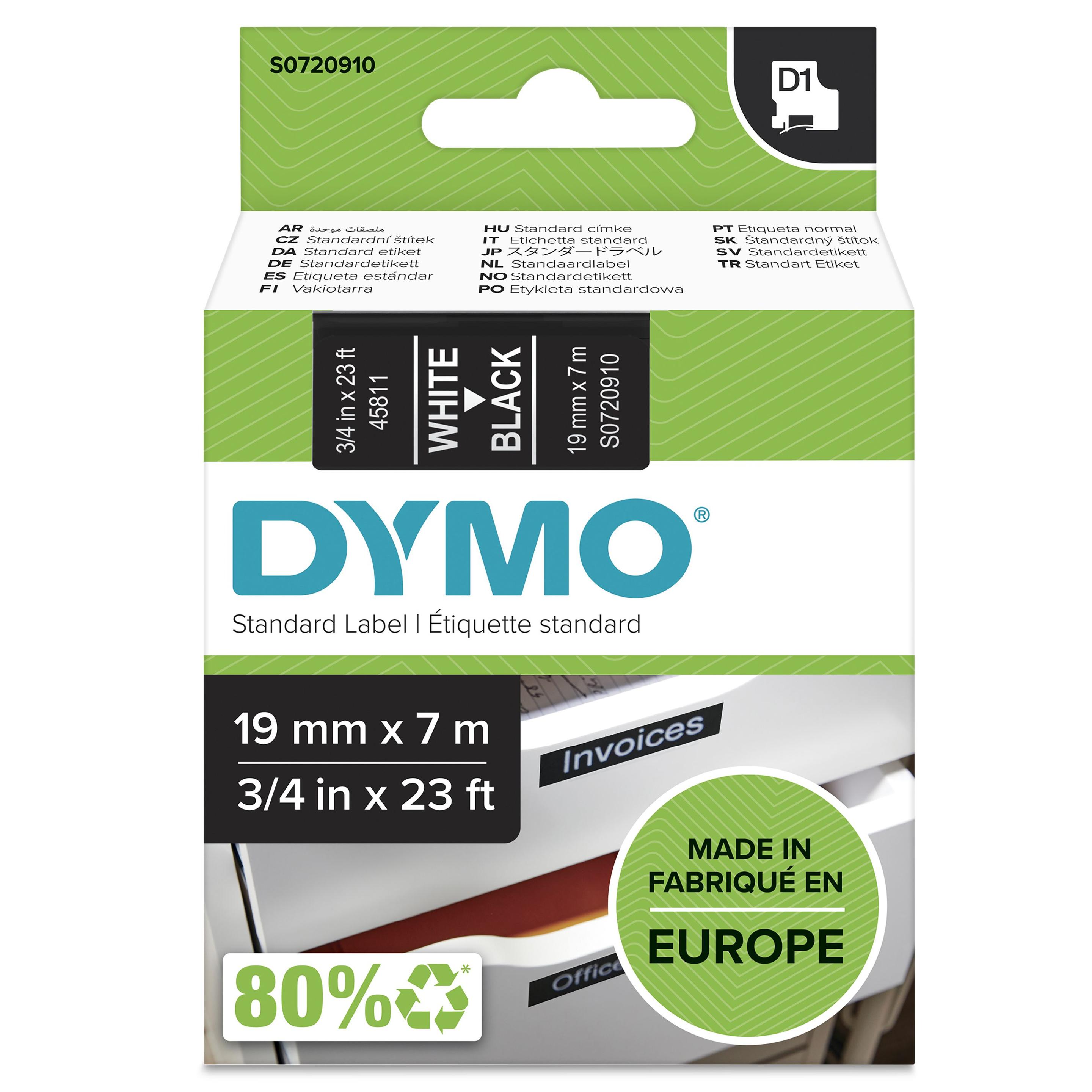 Fita de Impressão DYMO S0720910 (Branco sobre Preto)