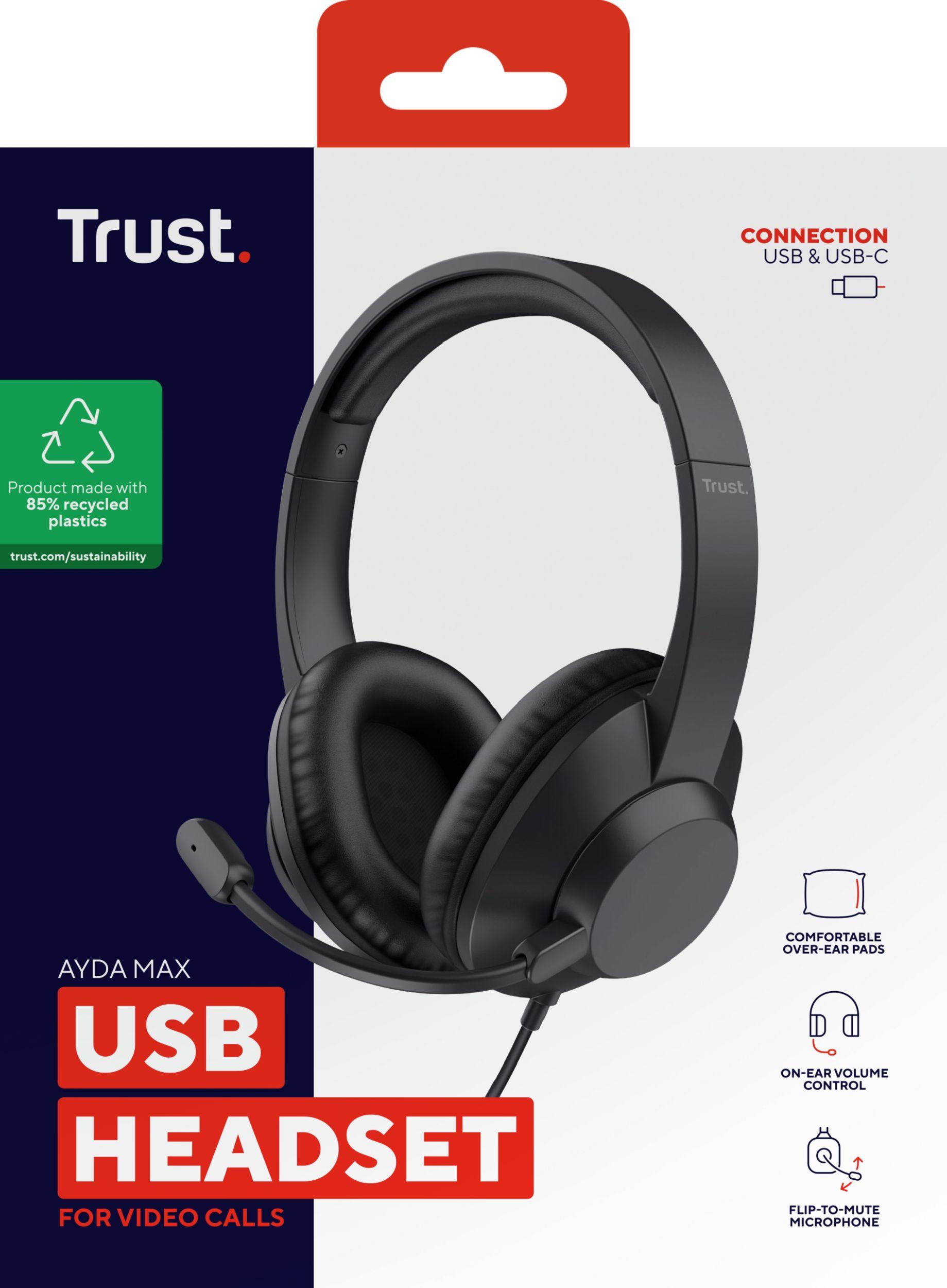 Headset TRUST Ayda Max USB (Binaural - Com fios - Circum-aural - Preto) — miniatura 8