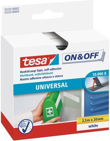 Fita de Fecho de Gancho e Argola Autocolante TESA ON&OFF Universal (Branco)