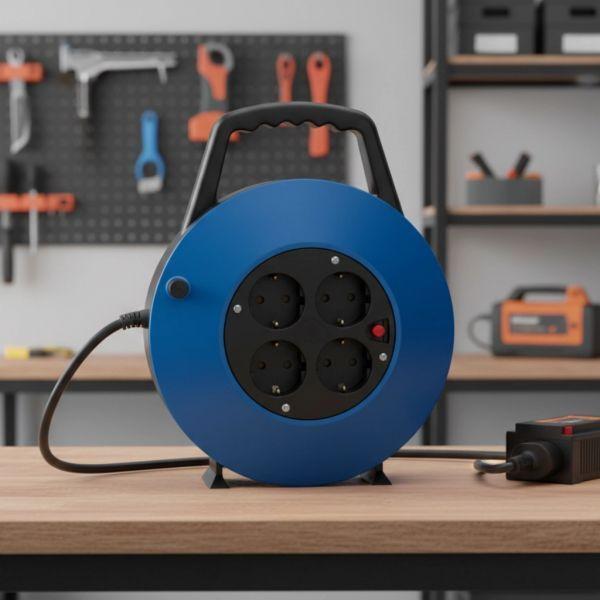Extensão Elétrica Enrolável PHASAK BN 3411 (10 m - Azul e Preto) — miniatura 3