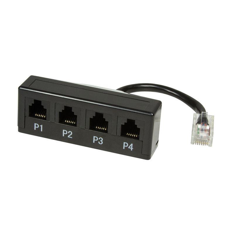 Divisor de Telefone LOGILINK MP0036 (RJ45 para 4x RJ11 - 0,1 m - Preto)