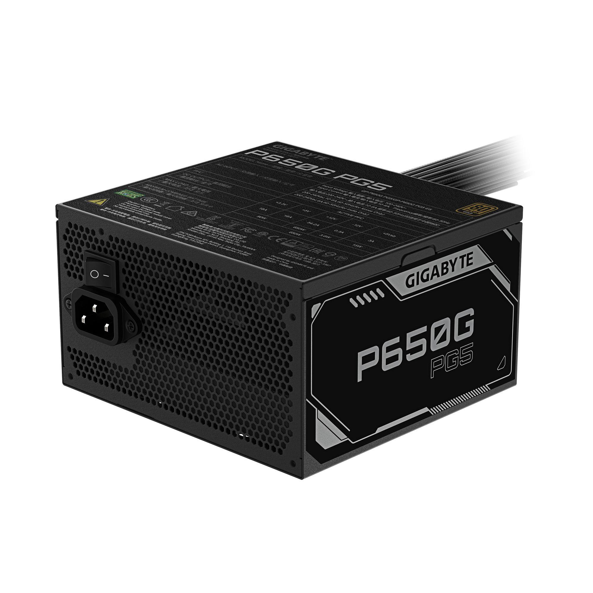 Fonte de Alimentação GIGABYTE GP-P650G PG5 EU (ATX - 650 W - 80 PLUS Gold - Preto), miniatura 3