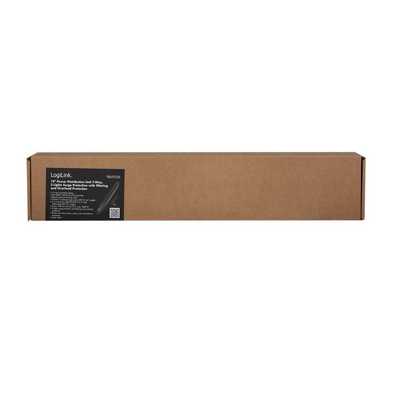 Unidade de Distribuição de Energia LOGILINK PDU7C02 (19" - 1U - 7 Tomadas Tipo F - 3600 W - Preto), miniatura 7