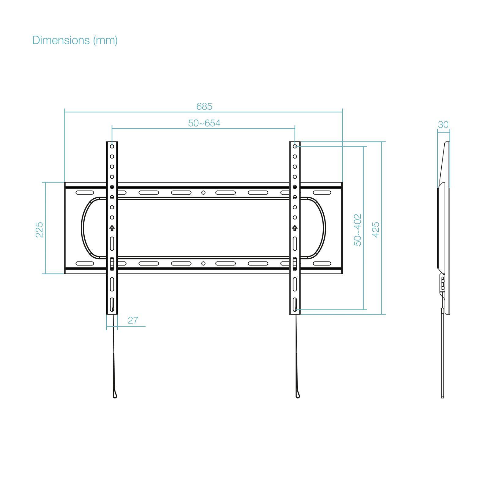 Suporte de Parede TV TOOQ LP1084F-B (37-80" - 80 kg - VESA 600x400 mm - Preto), miniatura 5