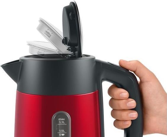 Jarro Elétrico BOSCH TWK4P434 (2400 W - 1,7 l - Aço inoxidável - Preto e Vermelho)