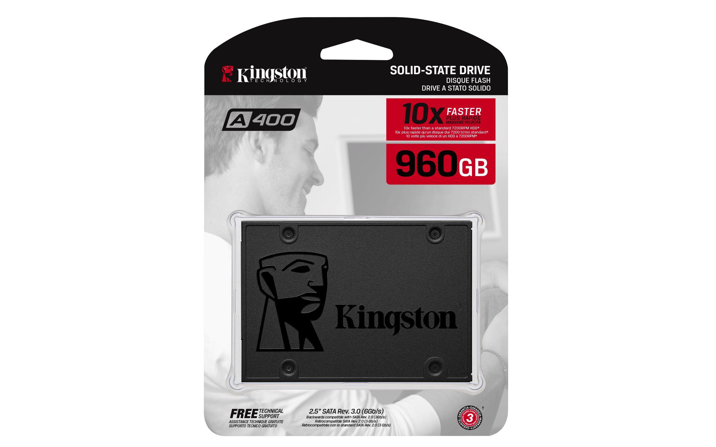 SSD KINGSTON A400 SA400S37/960G (960 GB - 2.5" - Serial ATA III - Preto) — miniatura 4