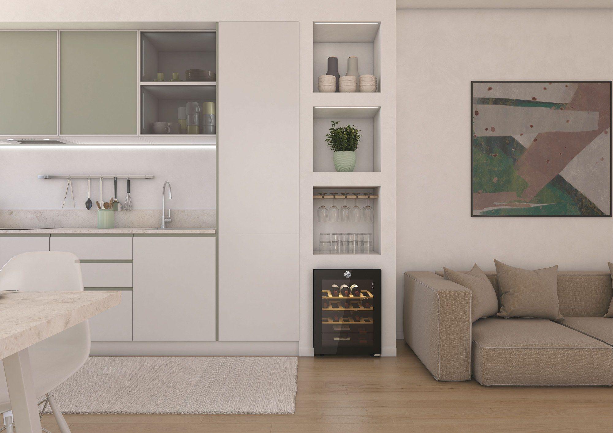 Cave de Vinhos Independente HOOVER HOWC023 (23 garrafas - 3 prateleiras - 62 l - Preto) — miniatura 8