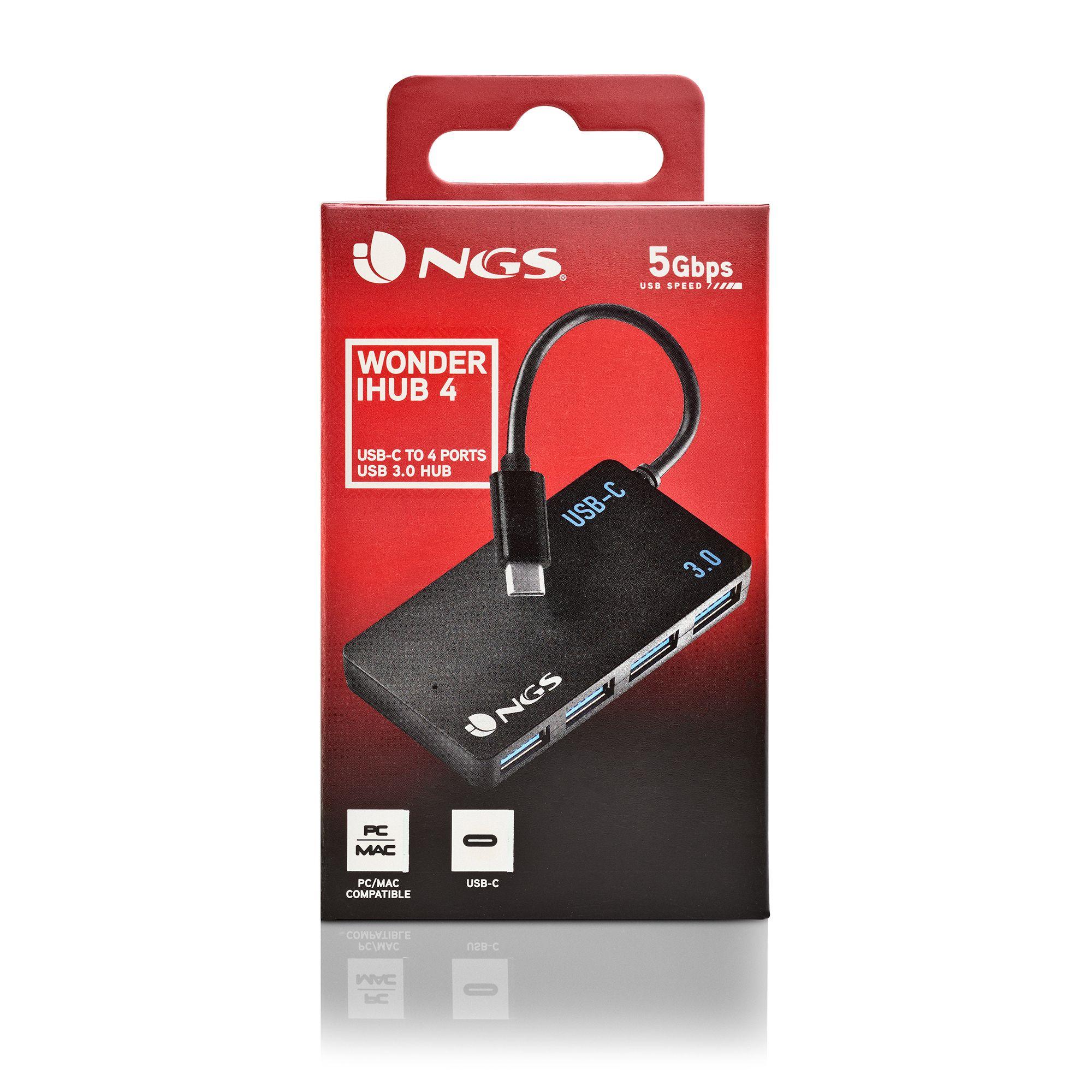 Hub USB NGS WONDERIHUB4 (0,24 m - USB 3.0 - Preto), miniatura 5