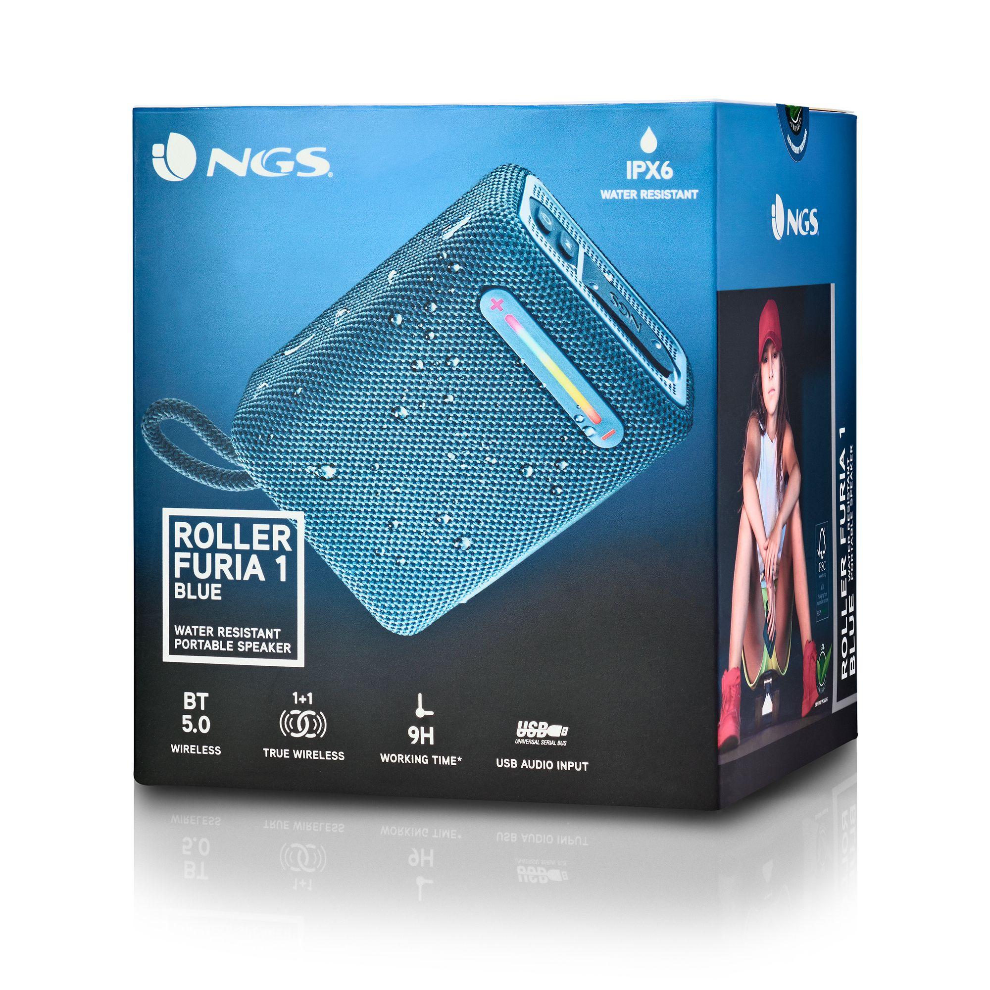 Coluna Portátil Estéreo NGS Roller Furia 1 (7 W - USB - Azul) — miniatura 3
