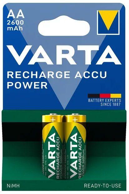 Pilhas Recarregáveis VARTA RECHARGE Power AA HR6 (2600mAh - 2 unidades)
