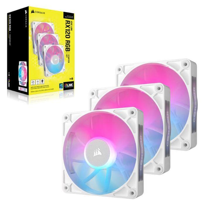 Ventoinhas para Caixa de PC CORSAIR iCUE LINK RX120 RGB (Branco), miniatura 3