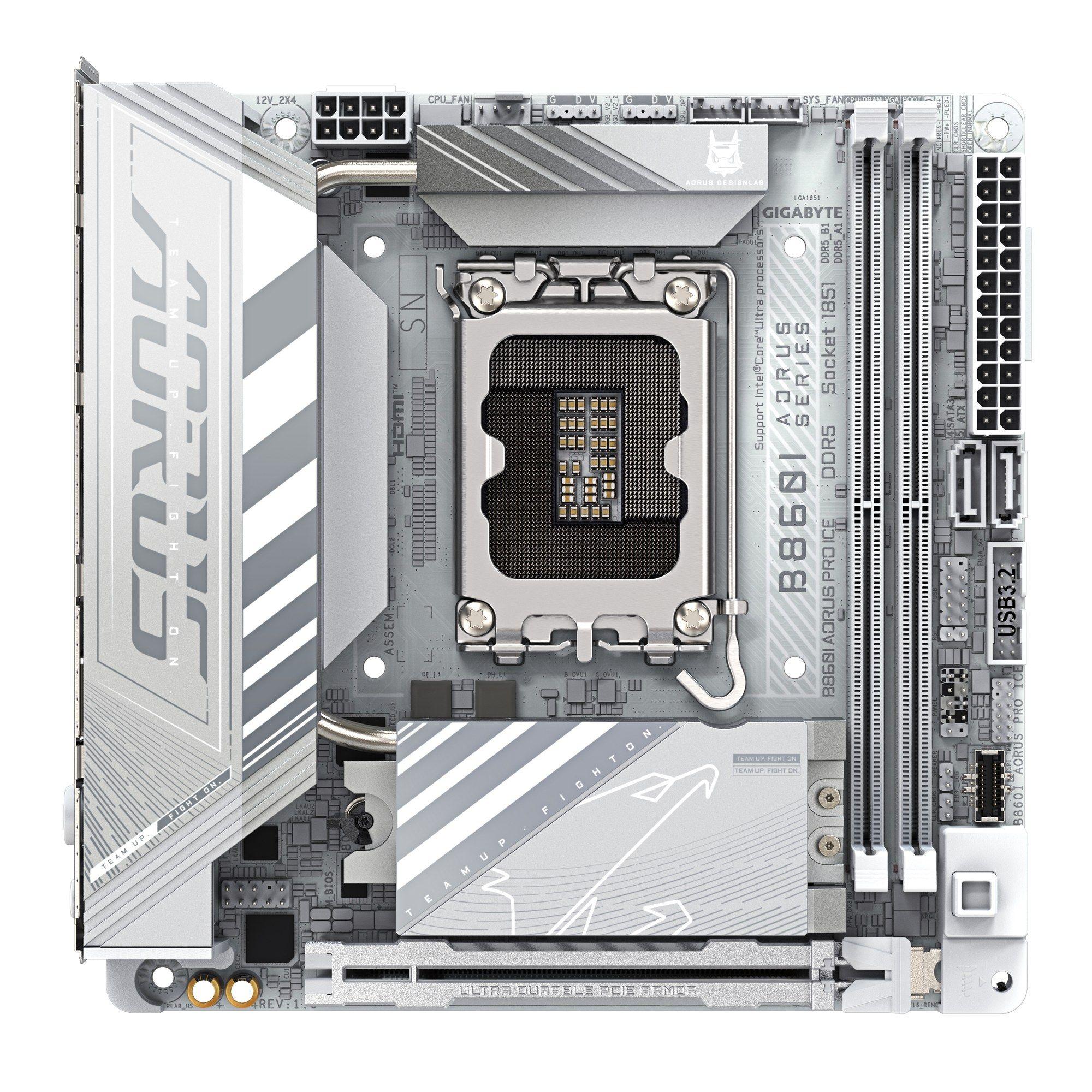Motherboard GIGABYTE B860I AORUS PRO ICE (LGA 1851 - Mini-ITX - Duplo canal - Branco) — miniatura 2