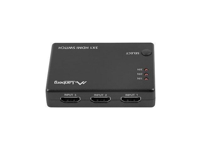 Switch HDMI LANBERG SWV-HDMI-0003 (0,8 m - 2.0b - 60 Hz - Preto)