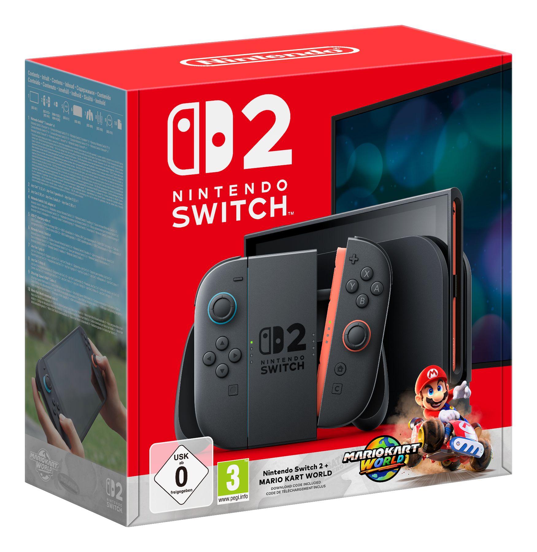 Consola Portátil NINTENDO Switch 2 + Mario Kart World (256 GB - 7,9" - 1920 x 1080 pixels - Preto)