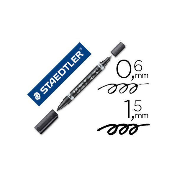Marcador Permanente de Ponta Dupla STAEDTLER Lumocolor 348 B-9 (Preto) — miniatura 2