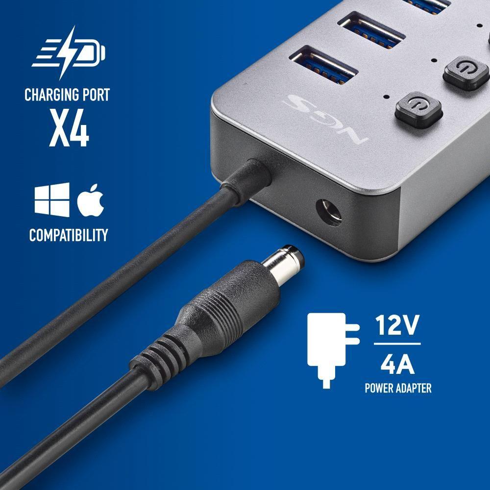 Hub USB NGS IHUB10 (0,18 m - USB 3.0 - Preto) — miniatura 5