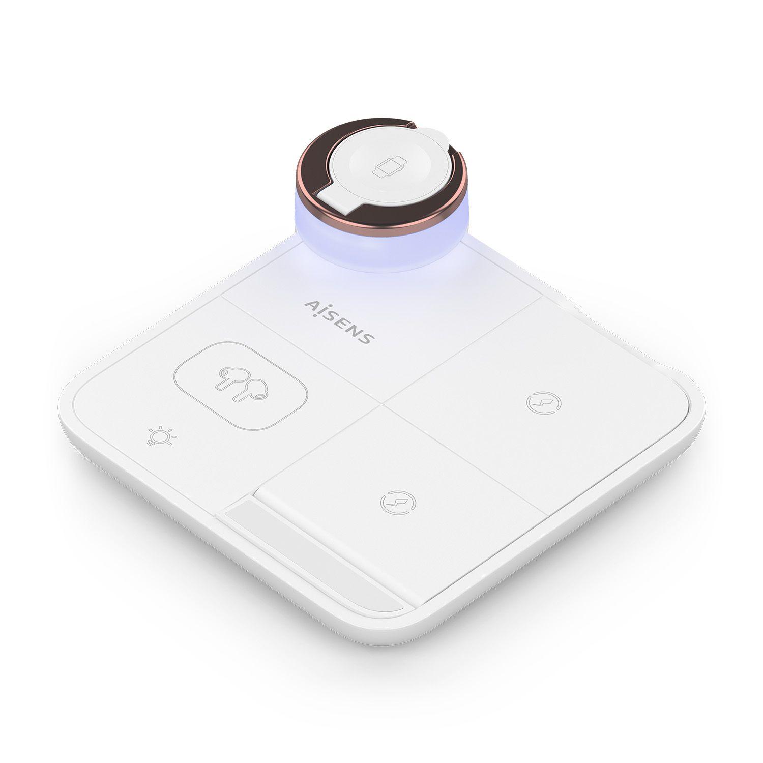 Carregador Sem Fios 4 em 1 AISENS ASCH-15W4WC061-W (15 W - USB Type-C - Branco)