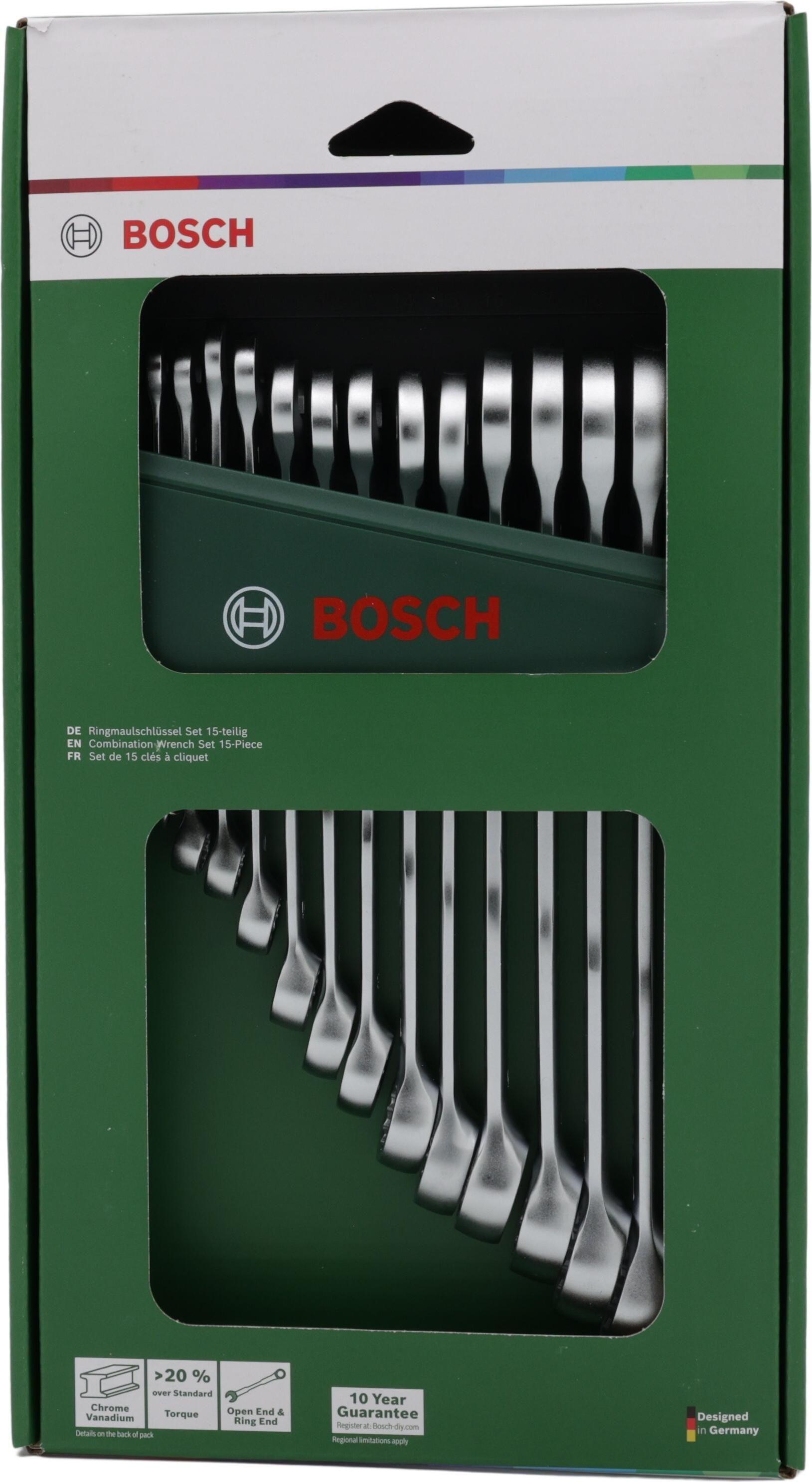 Jogo de Chaves Combinadas BOSCH 1600A02Z9E (Aço cromo-vanádio - Aço inoxidável)