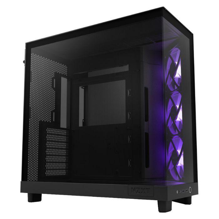 Caixa PC NZXT H6 Flow RGB (ATX, micro ATX, Mini-ITX - SFX-L, SFX, ATX - Midi Tower - Preto) — miniatura 2