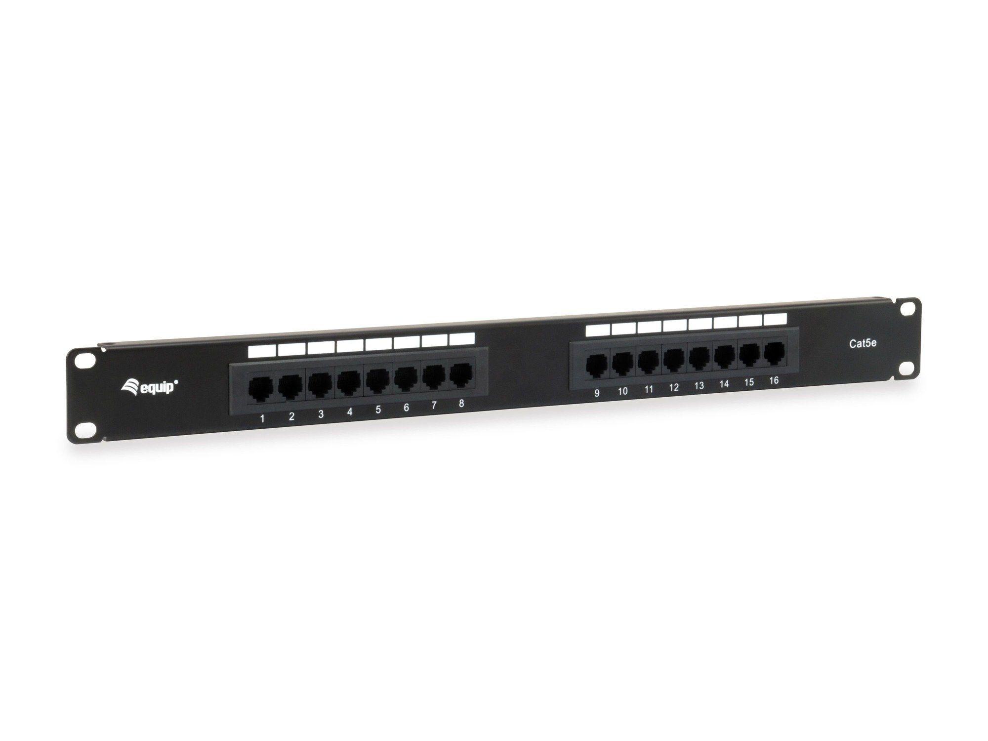 Painel de Patch EQUIP 235317 (19" - 1U - 16x RJ45 Cat5e - Preto)