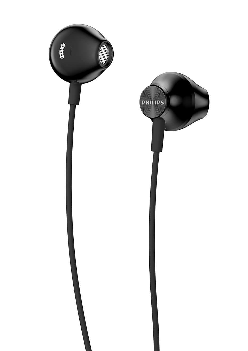 Auscultadores PHILIPS TAUE100BK/00 (Binaural - Com fios - Intra-aural - Preto)