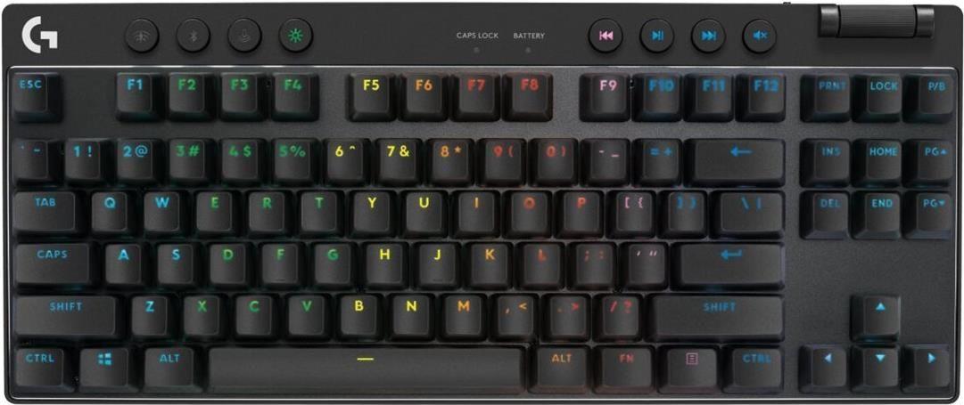 Teclado LOGITECH G PRO X TKL LIGHTSPEED (Estados Unidos - GX Brown - RF sem fios + Bluetooth - Preto)