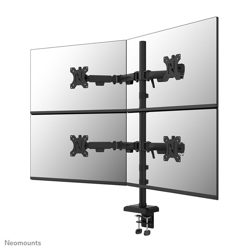 Suporte de Secretária Quadruplo para Monitores NEOMOUNTS DS60-600BL2-2 (10–32" - VESA 75 x 75/100 x 100 mm - Preto)