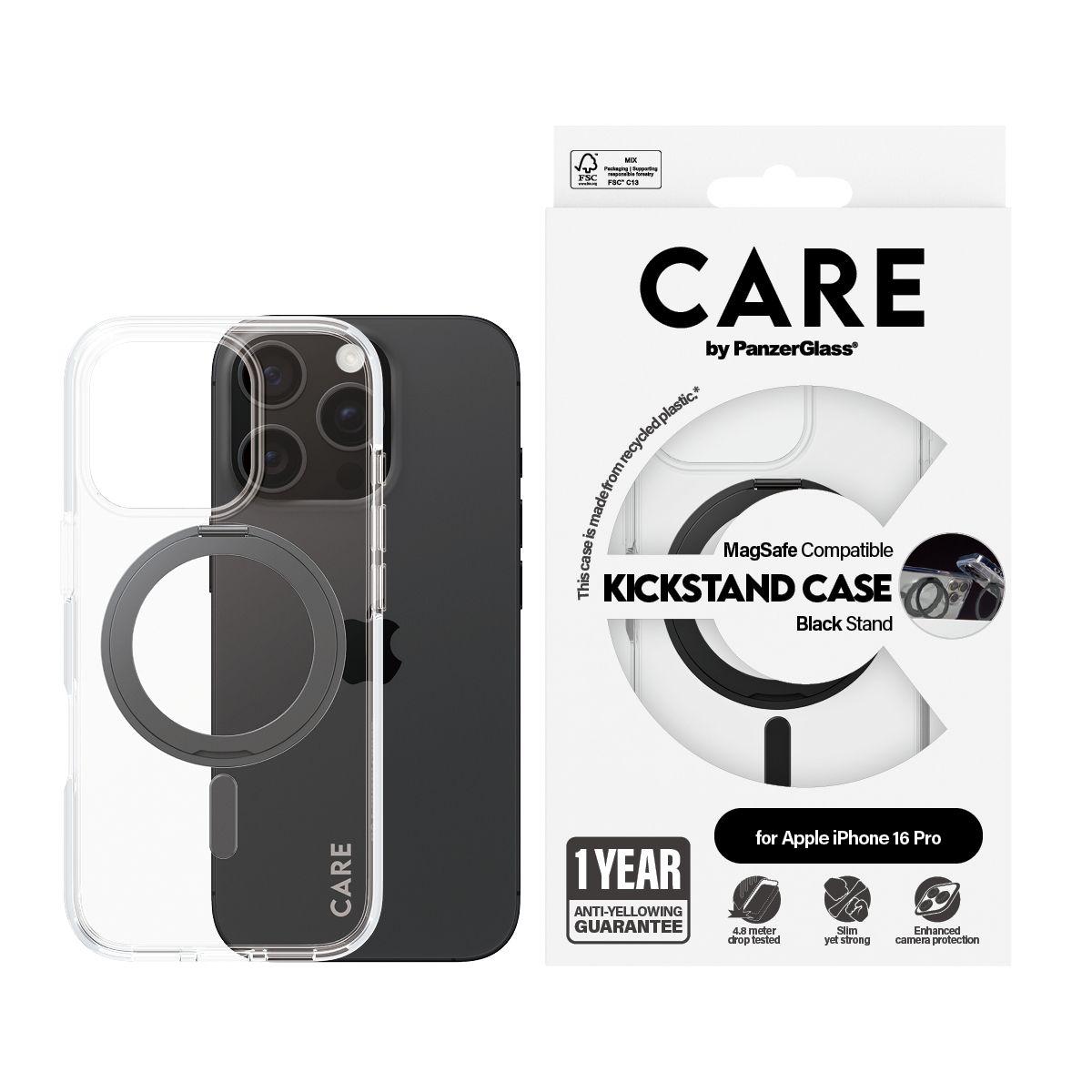 Capa PANZERGLASS CARE para iPhone 16 Pro (Apple - Transparente e Preto), miniatura 2