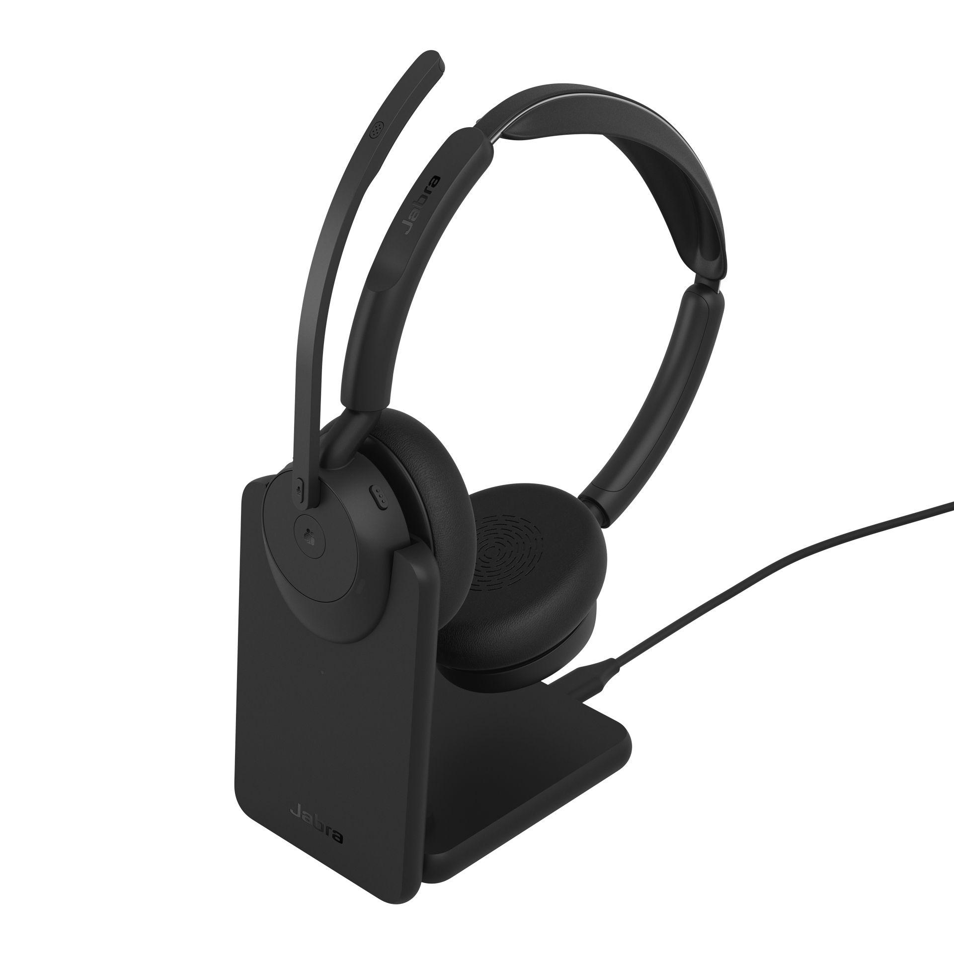Headset JABRA Evolve3 45 Stereo Link 390a MS Stand (Binaural - Sem fios - Supra-aural - Preto), miniatura 2