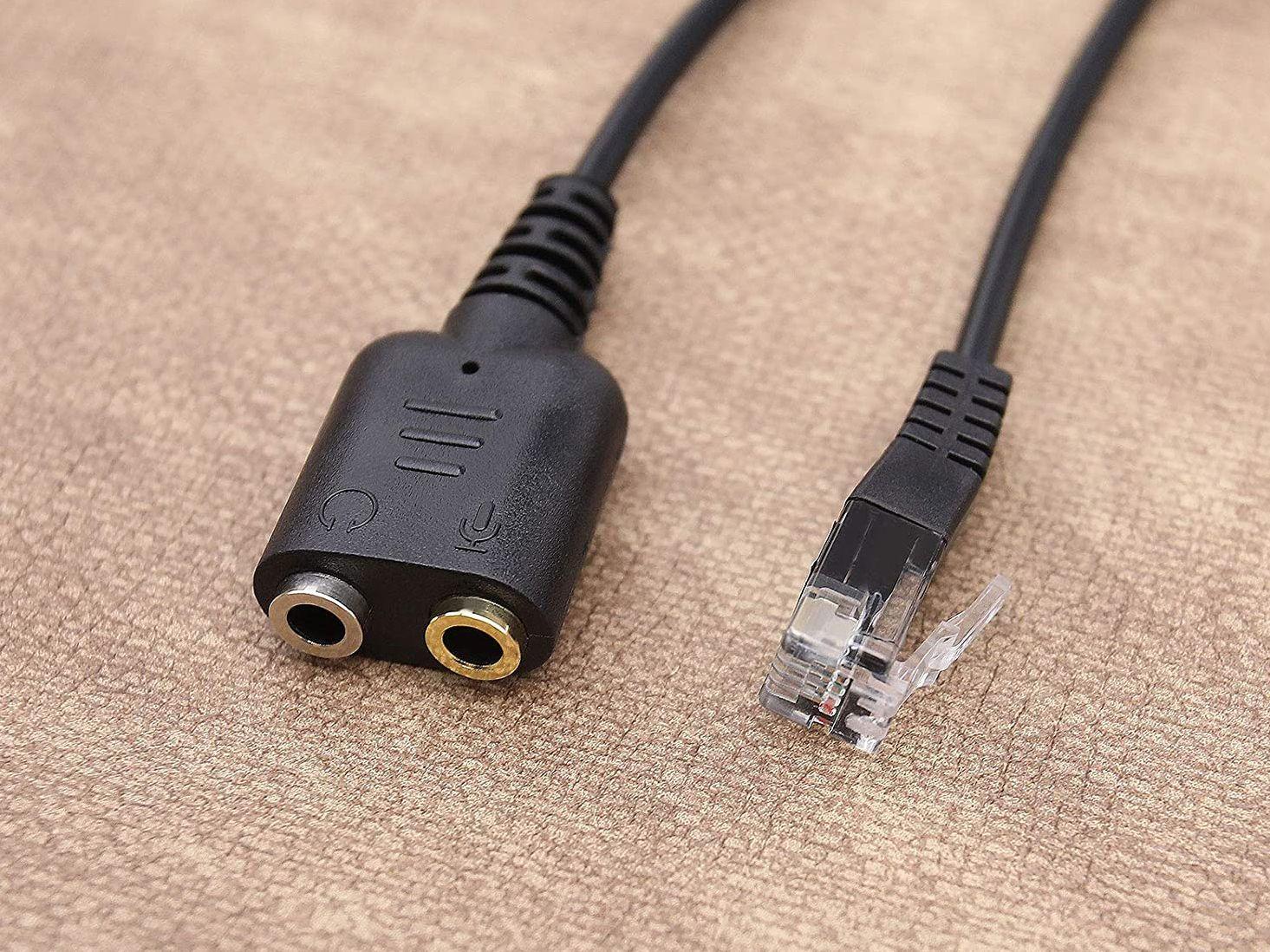 Cabo Adaptador de Áudio EQUIP 147944 (RJ-9 Macho para 2 x Jack 3,5 mm Fêmea - 0,25 m - Preto), miniatura 7