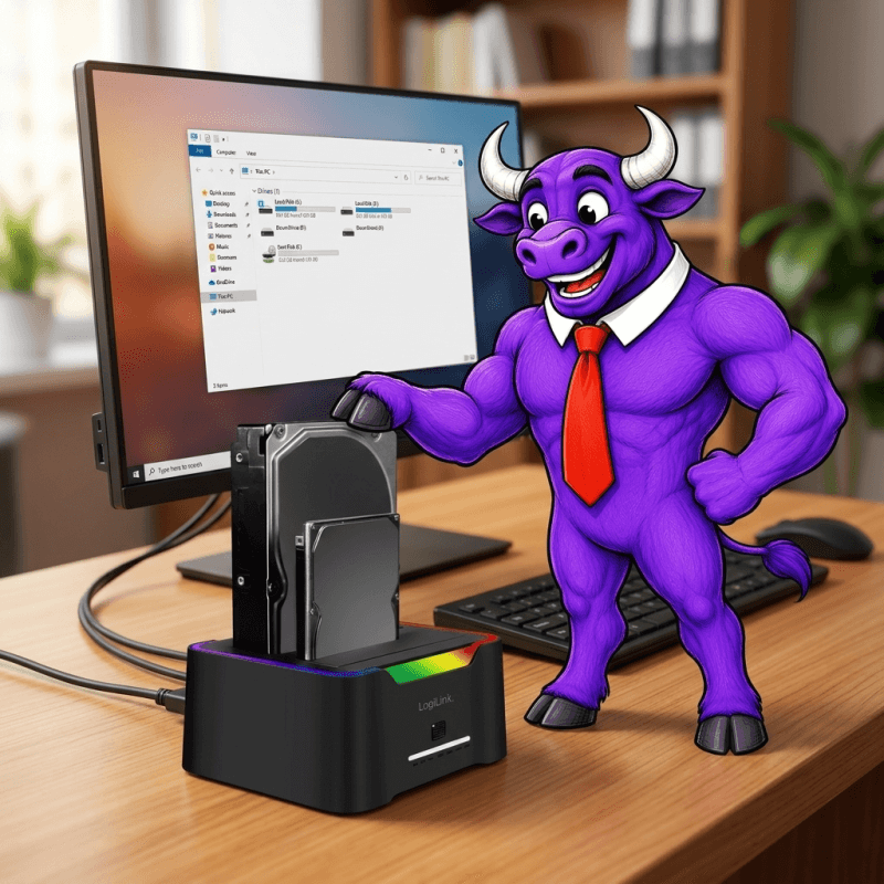 Docking Station LOGILINK QP0036 (USB 3.2 Gen 1 USB-C - Preto) — miniatura 3