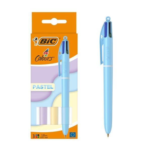 Esferográfica BIC 4 Colours Pastel Pack de 3 (Tons pastel)