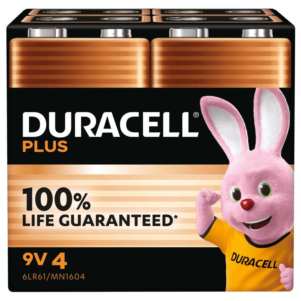 Pilhas Alcalinas DURACELL Plus Power MN1604/6LR61 (Preto e cobre)