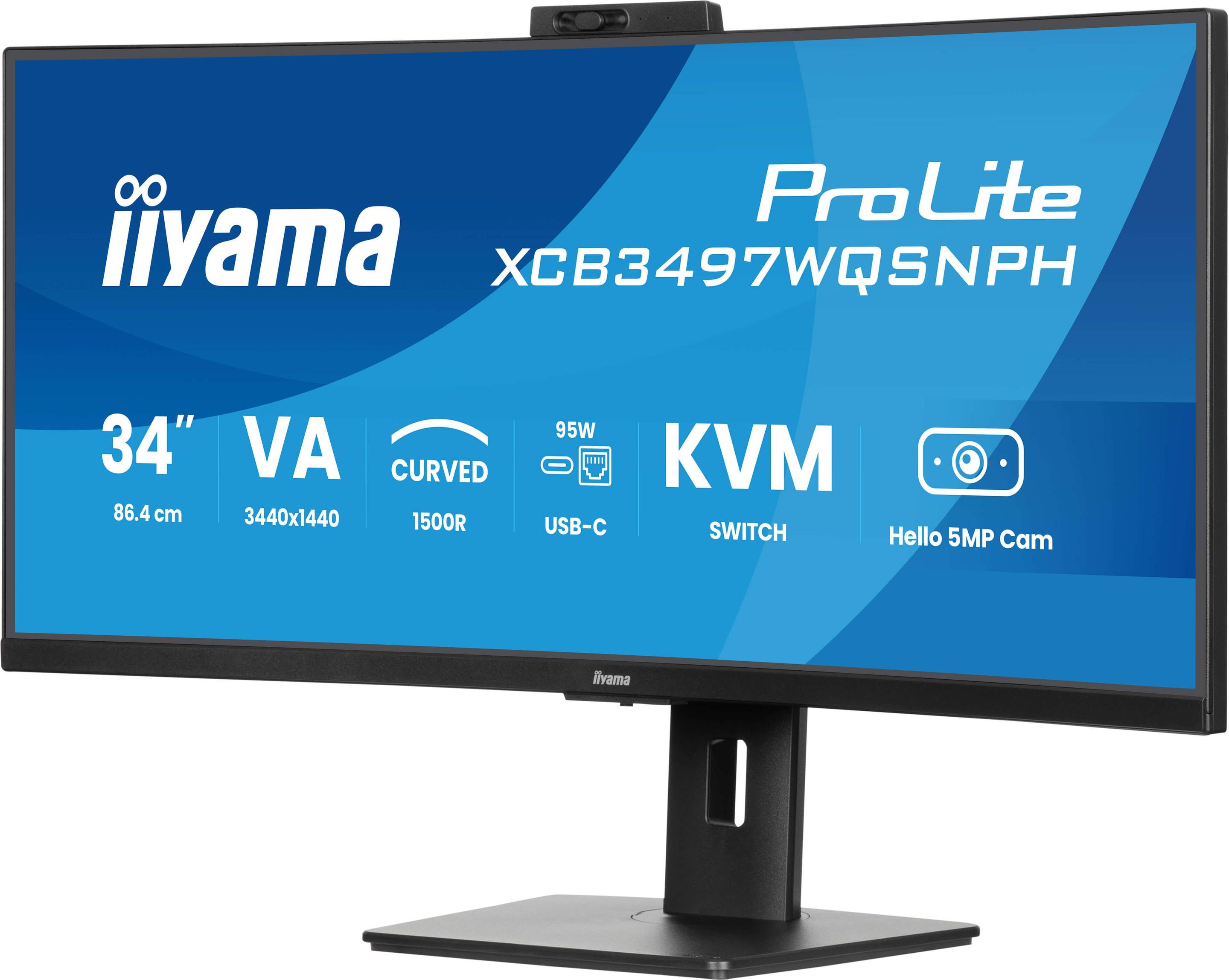 Monitor IIYAMA ProLite XCB3497WQSNPH-B1 (34" - 120 Hz - 3440 x 1440 pixels - Preto) — miniatura 3