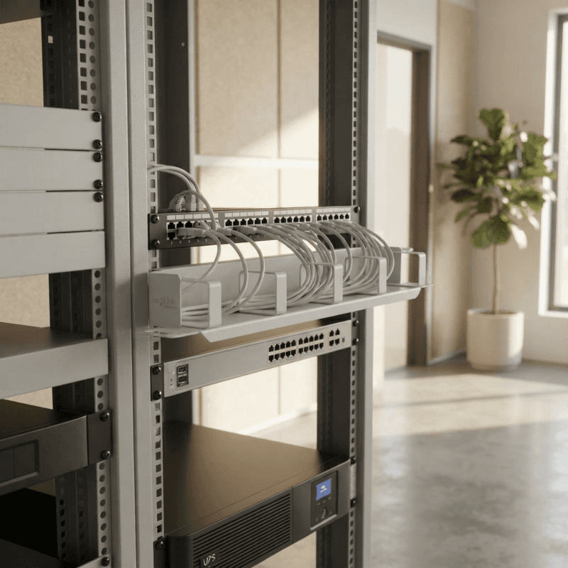 Painel de Gestão de Cabos LOGILINK ACT115 (10" - 1U - Cinza) — miniatura 2