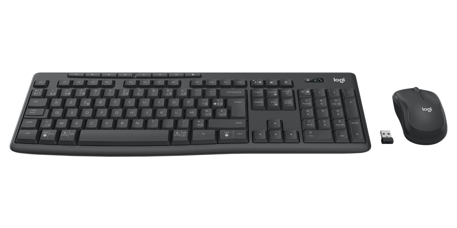 Teclado e Rato LOGITECH MK370 Combo for Business (Belga - Interruptor de membrana - Tamanho completo - Grafite)