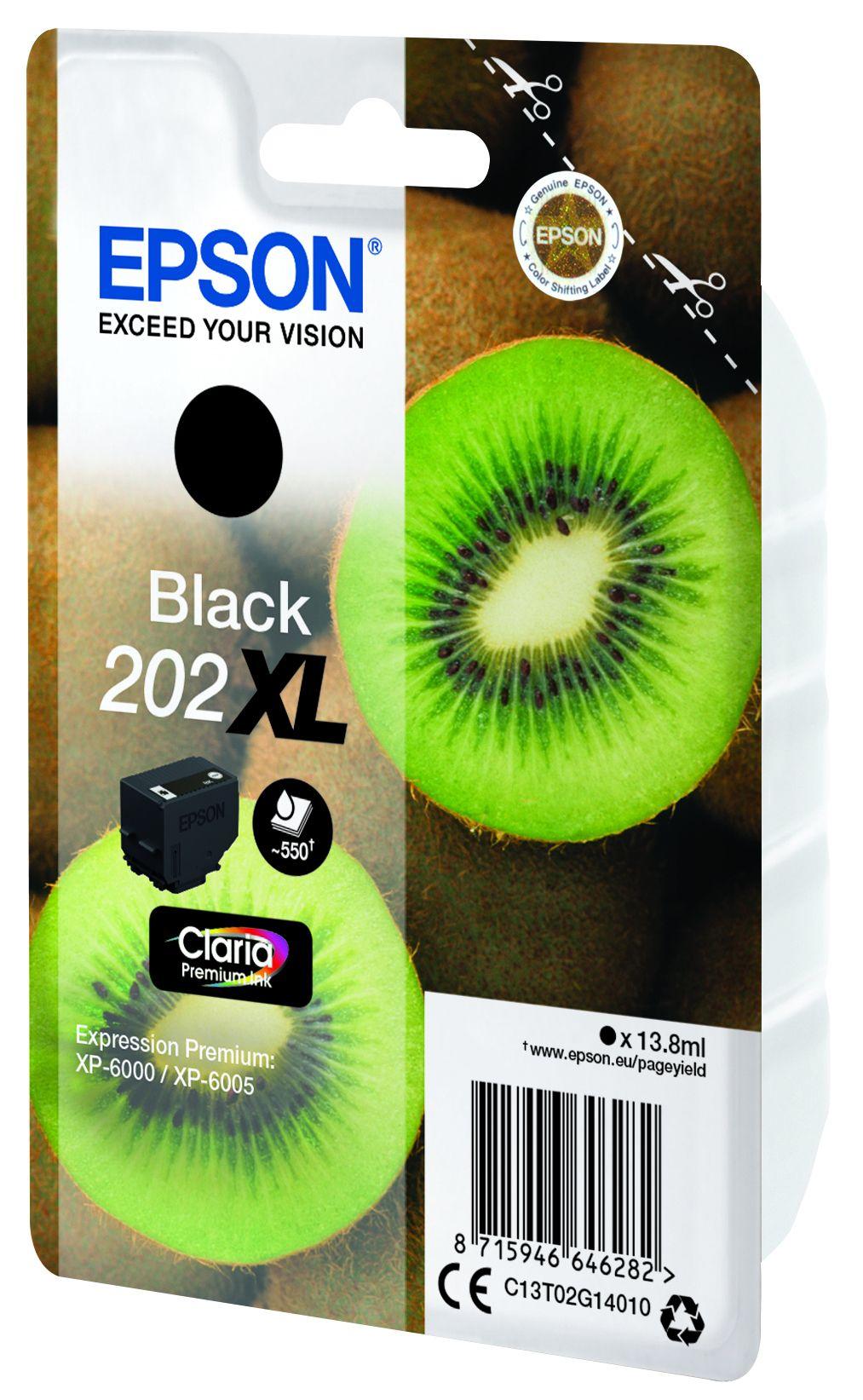 Tinteiro EPSON 202XL C13T02G14010 (550 páginas - Preto)