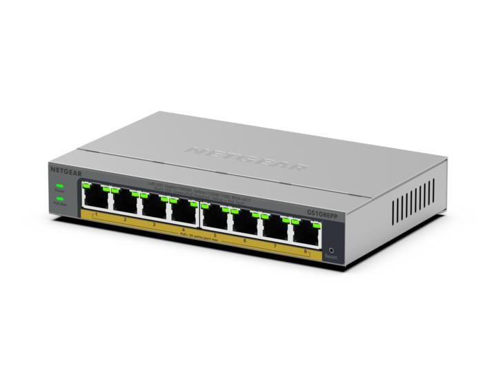 Switch NETGEAR GS108EPP-100EUS (Gigabit Ethernet - 1,5 MB - 10 Gbit/s - Cinzento) — miniatura 3