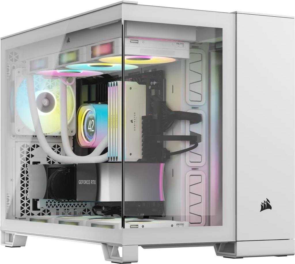 Caixa PC CORSAIR 2500X RGB (Micro Tower - Aço, plástico, vidro temperado - 18 cm - Branco)