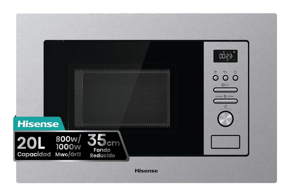 Micro-ondas de Encastre HISENSE BIM320G41X (800 W - 1000 W - 20 l - Aço inoxidável)