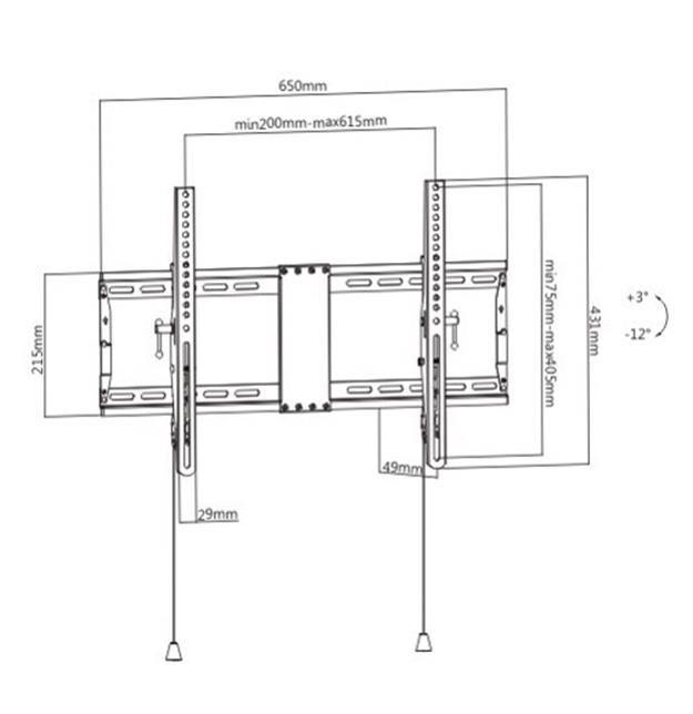 Suporte de Parede para TV Inclinável GEMBIRD WM-80T-01 (600 x 400 mm - 200 x 200 mm - 37–80 polegadas - Preto)