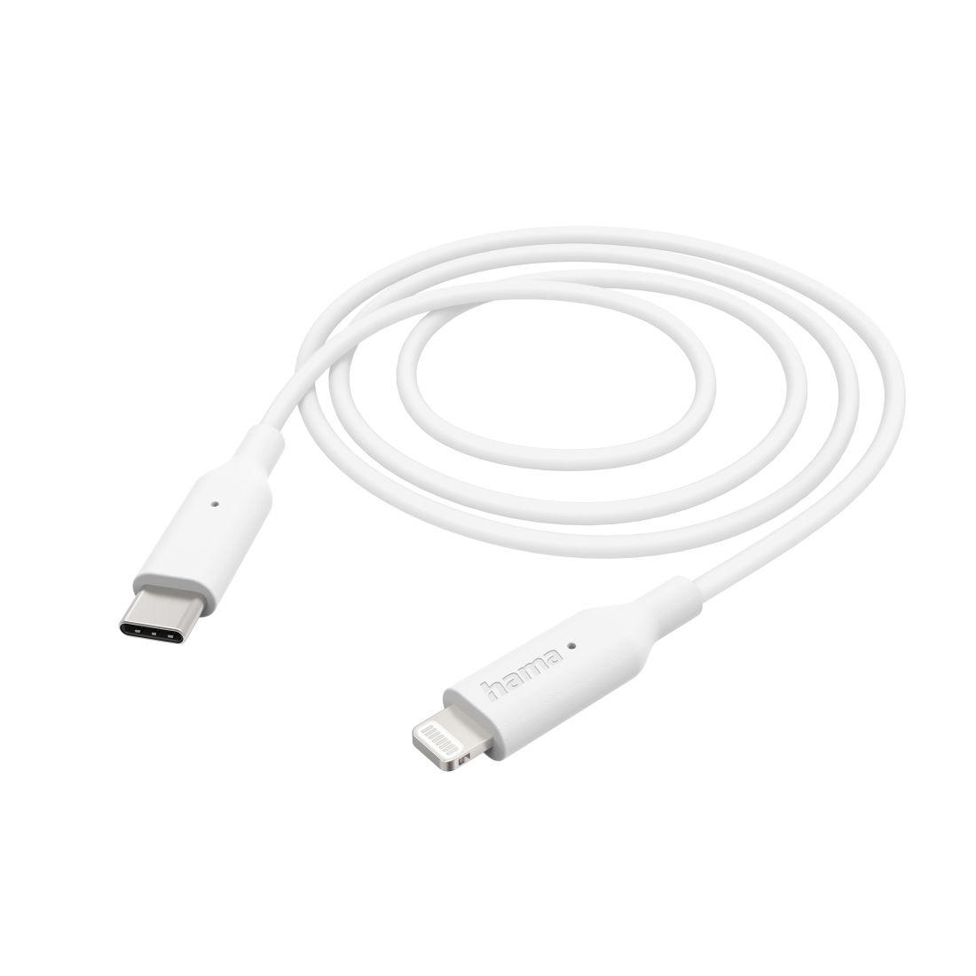 Cabo USB-C para Lightning HAMA 00201598 (1 m - USB C - Branco)