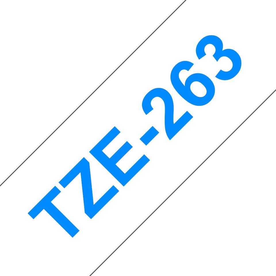 Fita de Impressão BROTHER TZe-263 (Azul sobre Branco)