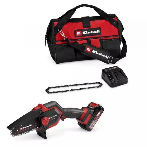 Motosserra de Poda a Bateria EINHELL GE-PS 18/15 Li Bag Kit (18 V - 2,5 Ah - Corte 12,5 cm - Vermelho)