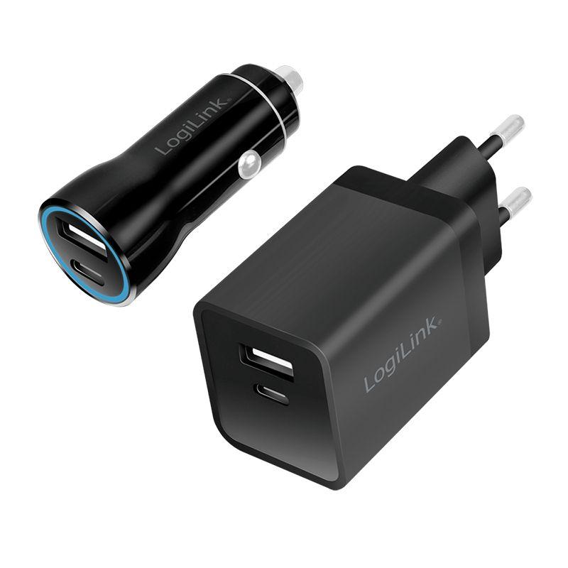 Kit de Carregadores LOGILINK PA0300 (15 W - Preto)