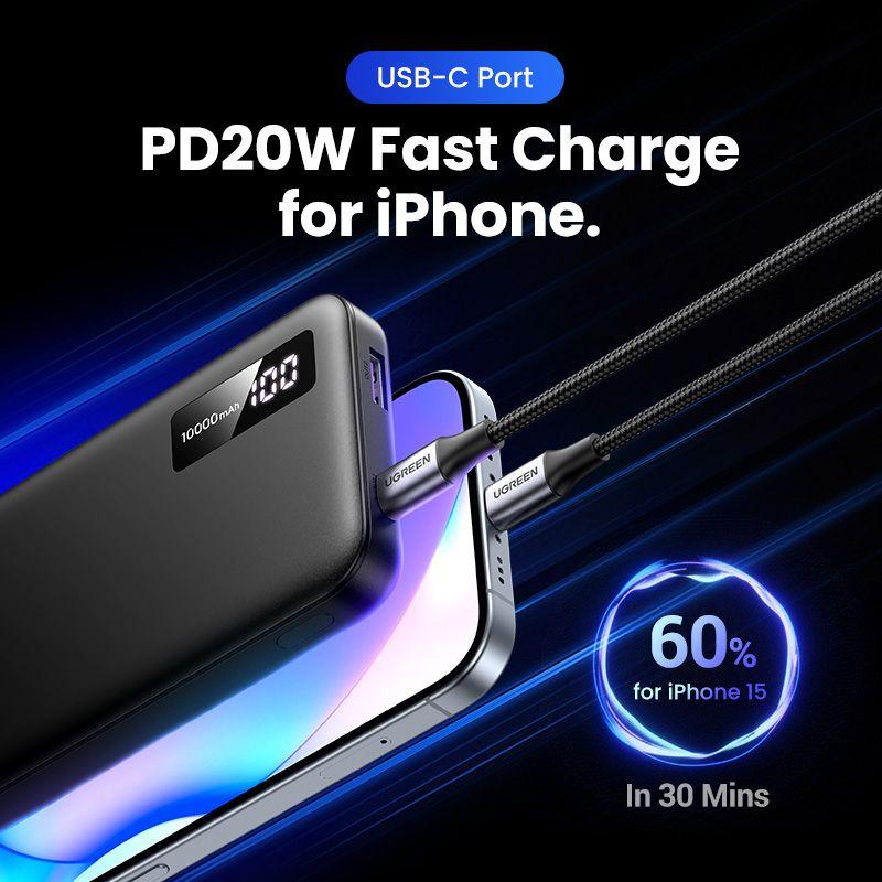 Bateria Externa UGREEN PB311 (10000 mAh - 72 Wh - 20 W - Preto), miniatura 2