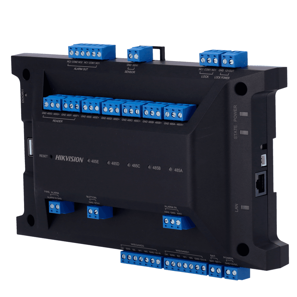 Controlador de Acesso HIKVISION DS-K2701X(P) (1 Porta - Facial, Impressão Digital, Cartão, QR e PIN - Preto e Azul)