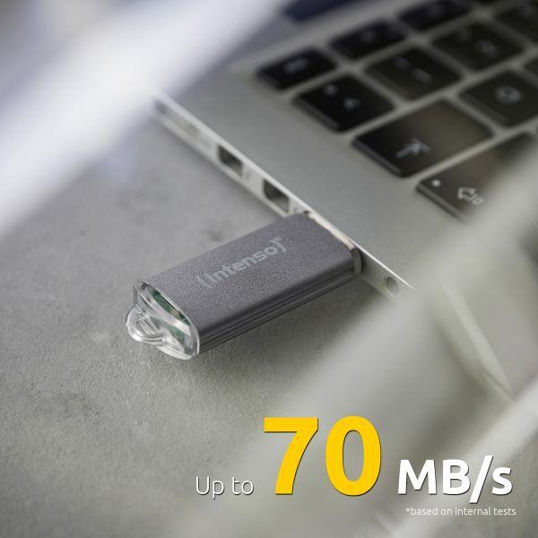 Pen USB INTENSO Jet Line (Com tampa - USB-A - USB 3.2 Gen 1 - Prateado) — miniatura 3