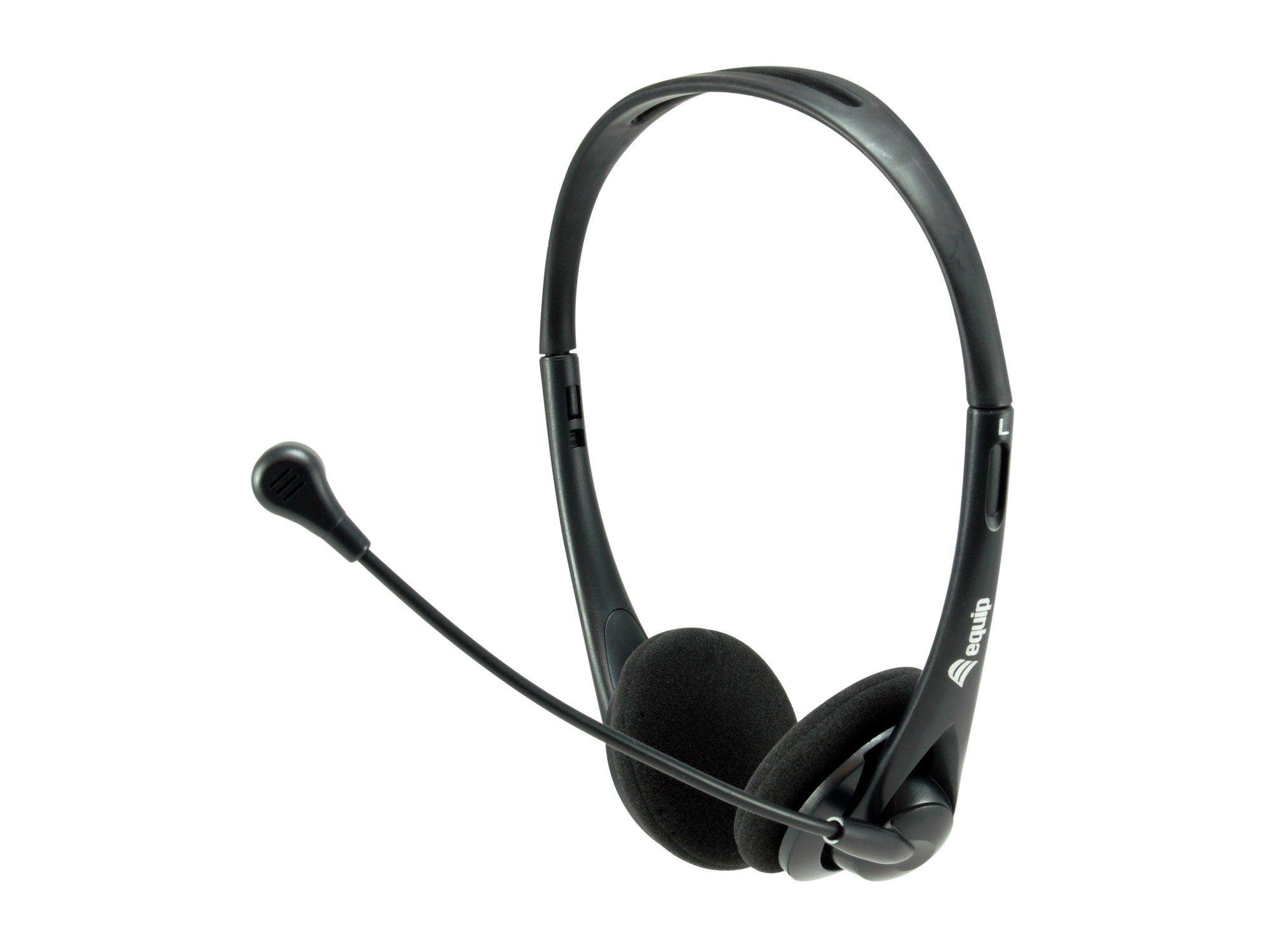 Headset EQUIP 245304 (Binaural - Com fios - Supra-aural - Preto)