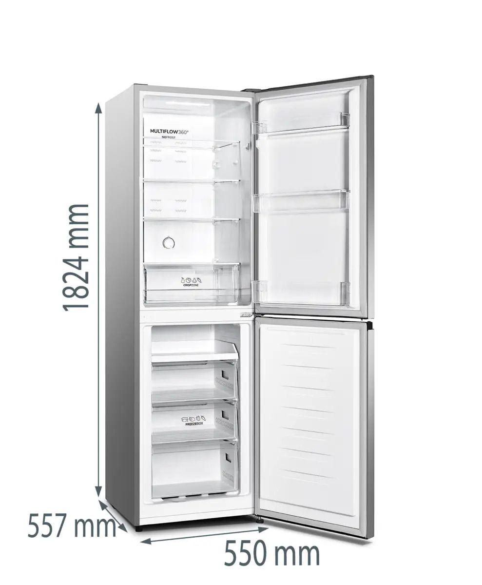 Frigorífico Combinado Independente GORENJE NRK418DCS4 (256 L - 182,4x55x55,7 cm - 182 cm - Cinzento Metálico) — miniatura 4